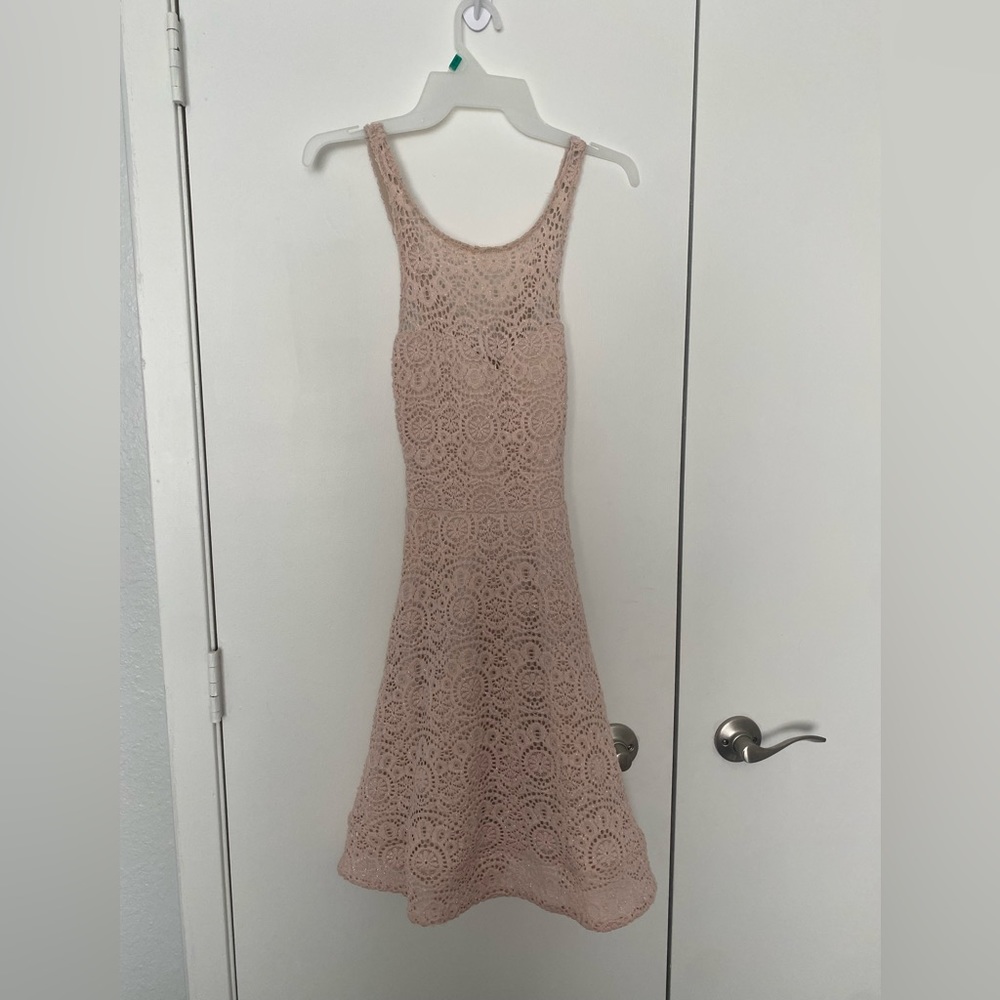 Pink Lace Homecoming Dress